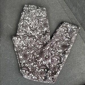7 For All Mankind Black and White Lace Leggings